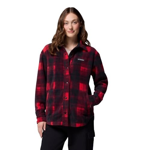 Columbia Damska kurtka koszulowa Benton Springs 2, kurtka polarowa, Mountain Red Omblur Tonal, S