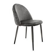 Krzesła - Nowoczesne krzesło do salonu, jadalni, welur, 48x45x82 cm, czarny - miniaturka - grafika 1