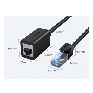 Ugreen przedłużacz kabel internetowy Ethernet RJ45 Cat8 40000 Mbps/ 40 Gbps 2m czarny (NW192 50200) - Kable USB - miniaturka - grafika 12