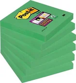 Etykiety samoprzylepne i bloki etykiet - Staples POST-IT Bloczek SUPER STICKY 654-6SS-AW, szparagowa zieleń, 76x76mm, 90 kartek, 6 sztuk - miniaturka - grafika 1