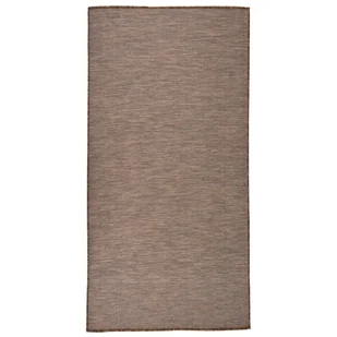 vidaXL Dywan zewnętrzny o płaskim splocie, 100x200 cm, brązowy - Dywany zewnętrzne - miniaturka - grafika 1
