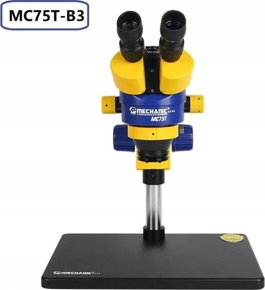 Mikroskop Stereo Triocular Mechanic MC75T B3 Minionek + Oświetlacz LED