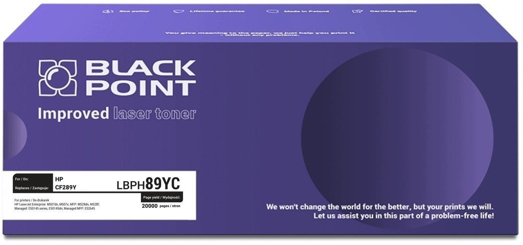 Toner Black Point S+ HP CF289Y BLH289YC