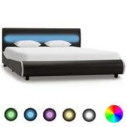Łóżka - Rama łóżka antracytowa, LED, bez materaca, 120x200 - miniaturka - grafika 1