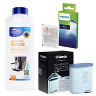 Akcesoria i części do ekspresów do kawy - Zestaw Philips Saeco - Filtr Philips Aquaclean CA6903, Uniwersalny Odkamieniacz 500ml, Philips CA6705/10 Środek do Obiegu Mleka - miniaturka - grafika 1