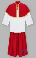 Szaty liturgiczne - Peleryna i spódnica ministrancka czerwona - miniaturka - grafika 1
