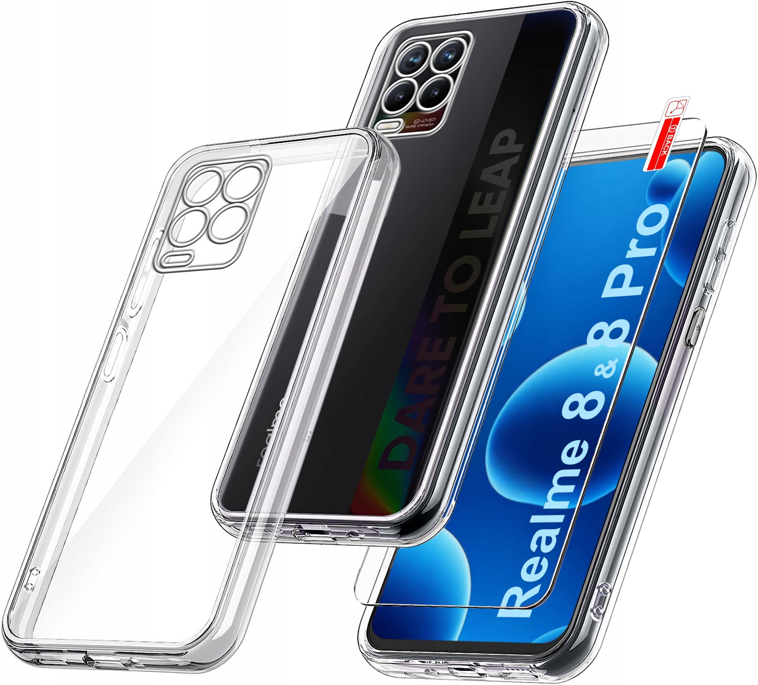 Etui do Realme 8 8 Pro WZMACNIANE CLEAR CASE 2MM + Szkło 9H