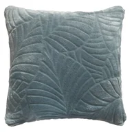 Poszewki na poduszki - Poszewka dekoracyjna Leafline puszysta 40x40 liście niebieska - miniaturka - grafika 1