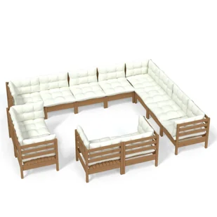 12-cz. zestaw wypoczynkowy do ogrodu z poduszkami, miodowy brąz - Meble ogrodowe - miniaturka - grafika 3