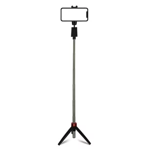Wysuwany Selfie Stick Bluetooth Bezprzewodowy Smartfon Obrotowy Statyw Czarny - Selfie stick - miniaturka - grafika 1
