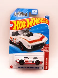 HOT WHEELS '68 Corvette - Gas Monkey Garage Biały Red Edition - Zabawki zdalnie sterowane - miniaturka - grafika 1