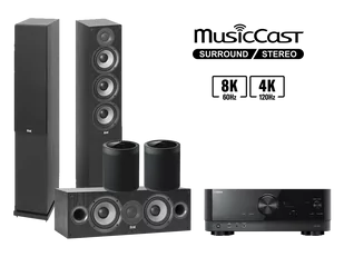 Kino domowe Yamaha RX-V4A (czarny) + Debut 2.0 F5.2 (czarny) + Debut 2.0 C5.2 (czarny) + 2 x MusicCast 20 (czarny) - Kino domowe - miniaturka - grafika 1