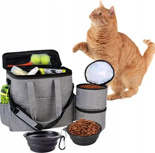 Wobell Podróżna Torba Kota Psa Zestaw Do Żywności Rzeczy dla zwierząt Pojemniki Miski - Pozostałe akcesoria dla psów - miniaturka - grafika 1
