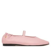 Baleriny - Baleriny Tommy Hilfiger Soft Leather Ellastic Ballerina FW0FW09245 Różowy - miniaturka - grafika 1