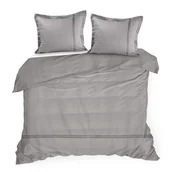 Pościel - Komplet pościeli 160X200 cm srebrna 100% bawełna z satyną - miniaturka - grafika 1
