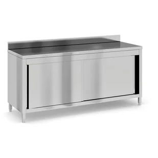 Stół roboczy ze stali nierdzewnej z szafką, 1800 x 600 x 850 mm - Stoły gastronomiczne - miniaturka - grafika 1