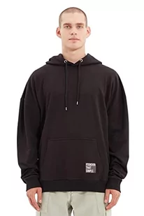 Trendyol Męska bluza z kapturem gładka oversize, Czarny, XL - Bluzy męskie - miniaturka - grafika 1