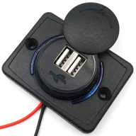 Ładowarki samochodowe - ZASILACZ ŁADOWARKA USB 12V-24V 3.1A MONTAŻOWA NIEBIESKI LED - miniaturka - grafika 1