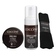 Środki do obuwia i ubrań - Pianka czyszcząca, czarna pasta do butów i ściereczka do polerowania zestaw do czyszczenia skóry licowej Coccine ZES-40 - miniaturka - grafika 1