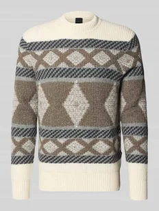 Sweter z dzianiny z prążkowanymi wykończeniami - Swetry męskie - miniaturka - grafika 1