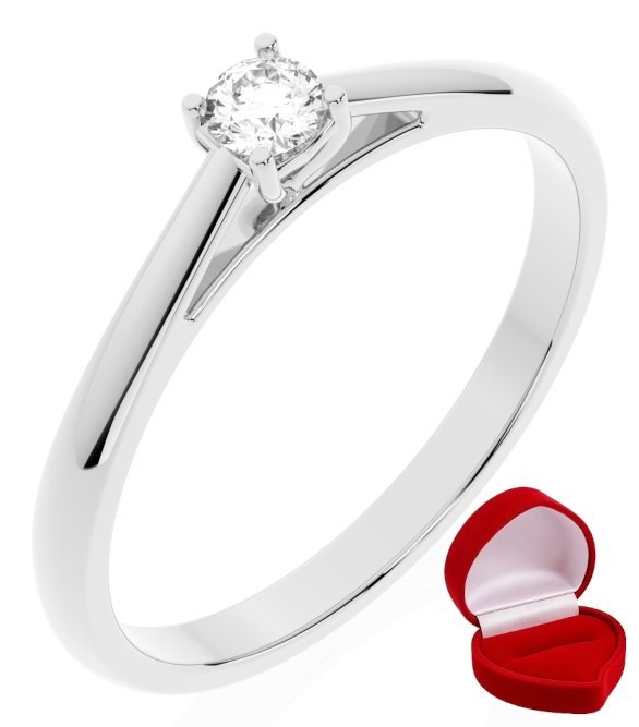 ZŁOTY PIERŚCIONEK ZARĘCZYNOWY 585 14k SZAFIR 0,09 ct BIAŁE ZŁOTO R14