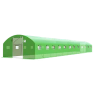 Szklarnie ogrodowe - Tunel Foliowy PODWÓJNE Drzwi 4x12x2 - 48m2 12 sekcji Zielony - miniaturka - grafika 1