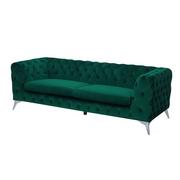Sofy i kanapy - Beliani 3-osobowa sofa welur zielona SOTRA - miniaturka - grafika 1