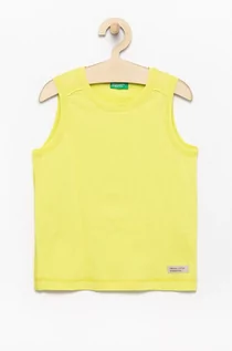 Koszulki i topy damskie - Benetton United Colors of United Colors of t-shirt bawełniany kolor zielony gładki - grafika 1