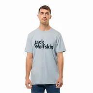 Koszulki męskie - Męska koszulka Jack Wolfskin BRAND T M soft blue - S - miniaturka - grafika 1