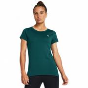 Koszulki sportowe damskie - Damska koszulka treningowa Under Armour HG Armour SS - zielona - UNDER ARMOUR - miniaturka - grafika 1