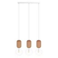 Lampy sufitowe - Drewniana lampa sufitowa Loft Barille 3L E27 lampa wisząca na listwie KOLOROWE KABLE - miniaturka - grafika 1