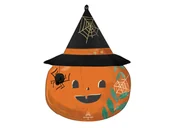 Halloween - Balon foliowy Dynia w kapeluszu na Halloween - 53 x 66 cm - 1 szt. - miniaturka - grafika 1