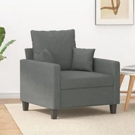 Fotele - vidaXL Fotel, ciemnoszary, 60 cm, obity tkaniną - miniaturka - grafika 1