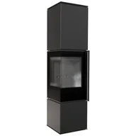 Piece wolnostojące - Piec stalowy koza REN L lewy, Ø 150 7 kW z czarnym termotec - miniaturka - grafika 1