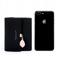 Portfele - Portfel damski wykonany z gładkiego Syntetyku Czarny - miniaturka - grafika 1