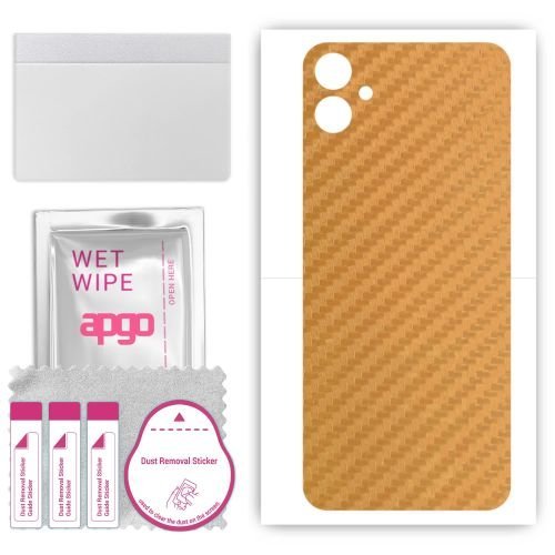 folia naklejka skórka strukturalna na TYŁ do Samsung Galaxy F14 - Carbon Złoty - apgo SKINS