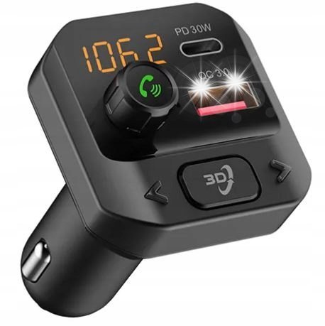 Blow TRANSMITER BLUETOOTH FM SAMOCHODOWY ŁADOWARKA MOCNY BASS FM USB-C PD QC3.0