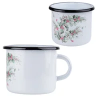 Kubki - Kubek emaliowany do kawy herbaty na biwak EUKALIPTUS 400 ml - miniaturka - grafika 1