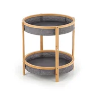 Ławy i stoliki kawowe - STOLIK okrągły materiałowy EMMA Halmar bambus - miniaturka - grafika 1