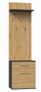 Wieszak z szafką na buty antracyt + dąb artisan E3-E91 - Wieszaki i stojaki - miniaturka - grafika 1