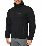 Kurtki męskie - 3074 Kurtka Jack Wolfskin Męska Softshell Z Kapturem Northern Czarna 3XL - miniaturka - grafika 1