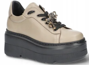 Beżowe sneakersy półbuty damskie KARINO 5274 skóra platforma r.40 - Sneakersy damskie Beżowe sneakersy półbuty damskie KARINO 5274 skóra platforma r.40 - Sneakersy damskie - miniaturka - grafika 1