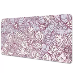 Duża podkładka ochronna na biurko Kwiaty Doodle 120x60 cm - Podkładki na biurko - miniaturka - grafika 1