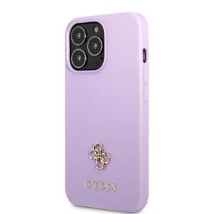 Guess GUHCP13LPS4MU iPhone 13 Pro / 13 6,1" purpurowy/purple hardcase Saffiano 4G Small Metal Logo - Etui i futerały do telefonów - miniaturka - grafika 2