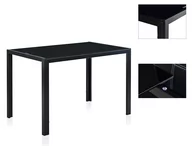 Stoły - Nowoczesny stylowy prostokątny stół - czarny - szkło/stal - 120x70cm - miniaturka - grafika 1