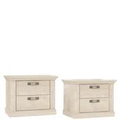 Szafki nocne - shumee Szafki nocne kpl 2 szt.) Pinia Biała - miniaturka - grafika 1