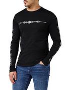 Koszulki męskie - Armani Exchange Koszulka męska Soundwave z logo, Music Icons On Sleeves, czarny, XS - miniaturka - grafika 1
