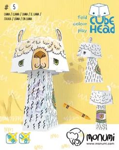 Lama Cube Head Złóż I Pokoloruj - Zabawki kreatywne - miniaturka - grafika 1