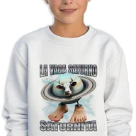 Bluzy dla dziewczynek - BLUZA Dziecięca Biała Prezent Na Święta BRAINROT SATURNO SATURNITA 164cm - miniaturka - grafika 1