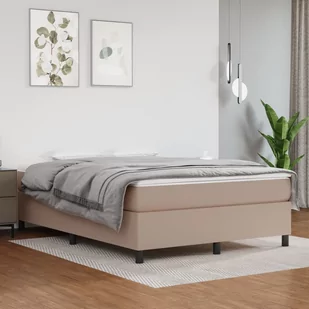 Lumarko Łóżko kontynentalne z materacem  cappuccino  ekoskóra 140x200cm - Łóżka - miniaturka - grafika 1